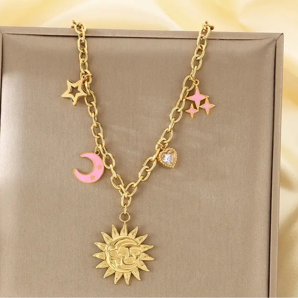 NEW 14k Gold Plated Charm Necklace for Women